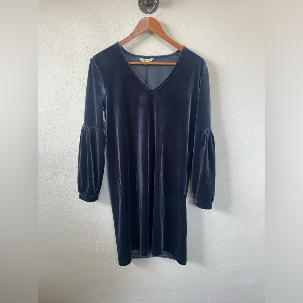 Madewell Velvet Balloon Sleeve Dress XXS